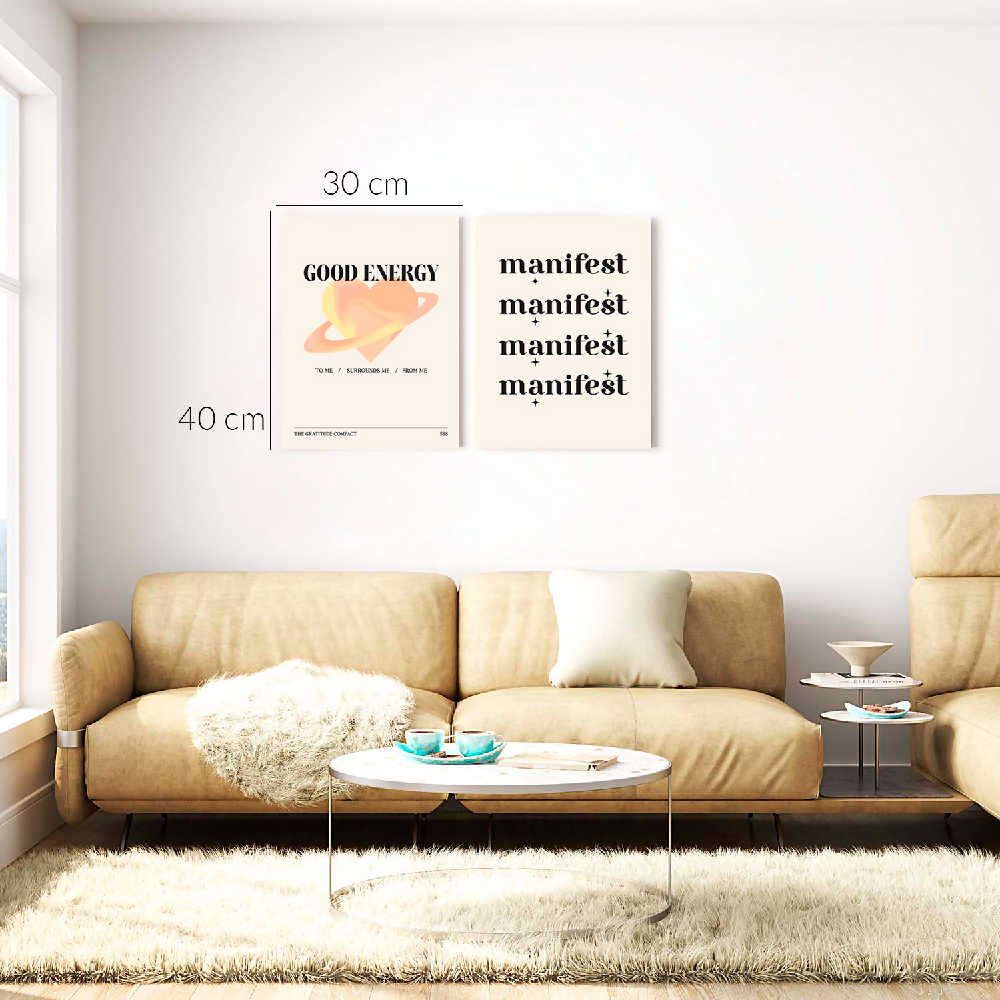 Cuadros Decorativos - Diptico Good Energy 30x40