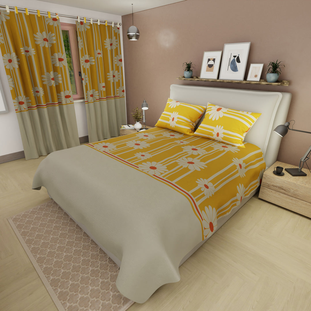 Juego De Sábanas Microfibra Suavizada Girasoles En Verano