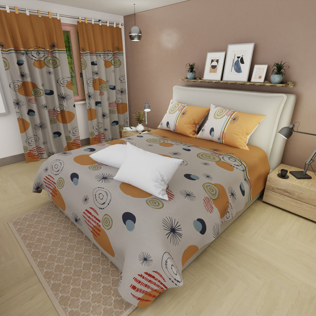 Combo Juego De Sábanas Con Cortinas Urbanix Y Un Par De Almohada