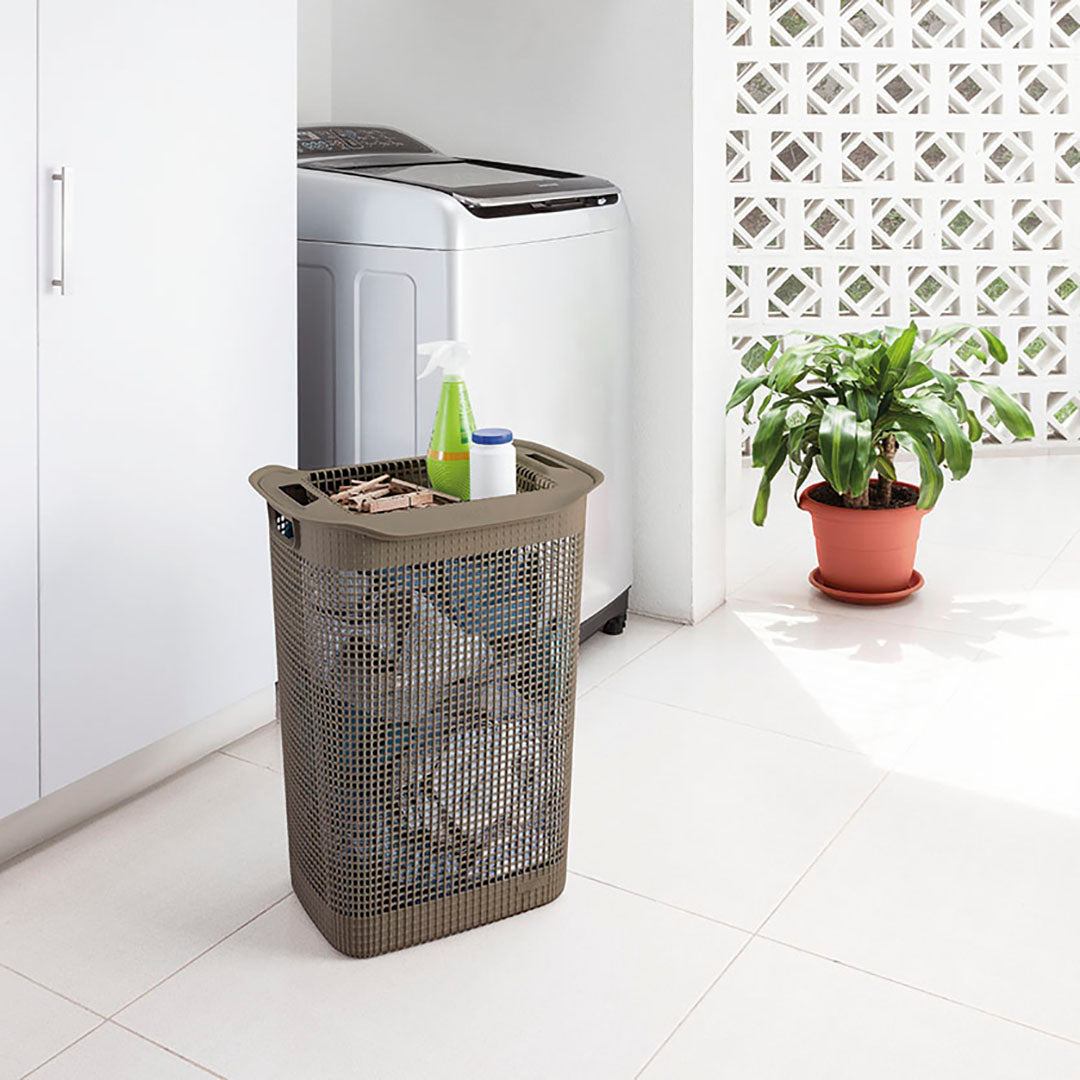 Cesta para Ropa Linum Rectangular Mocca Capacidad 50L