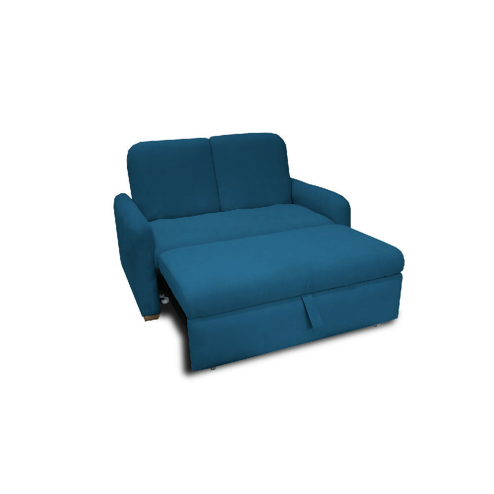 Sofacama Nube Multifuncional Carrito Reclinable Azul Petróleo + Cojines