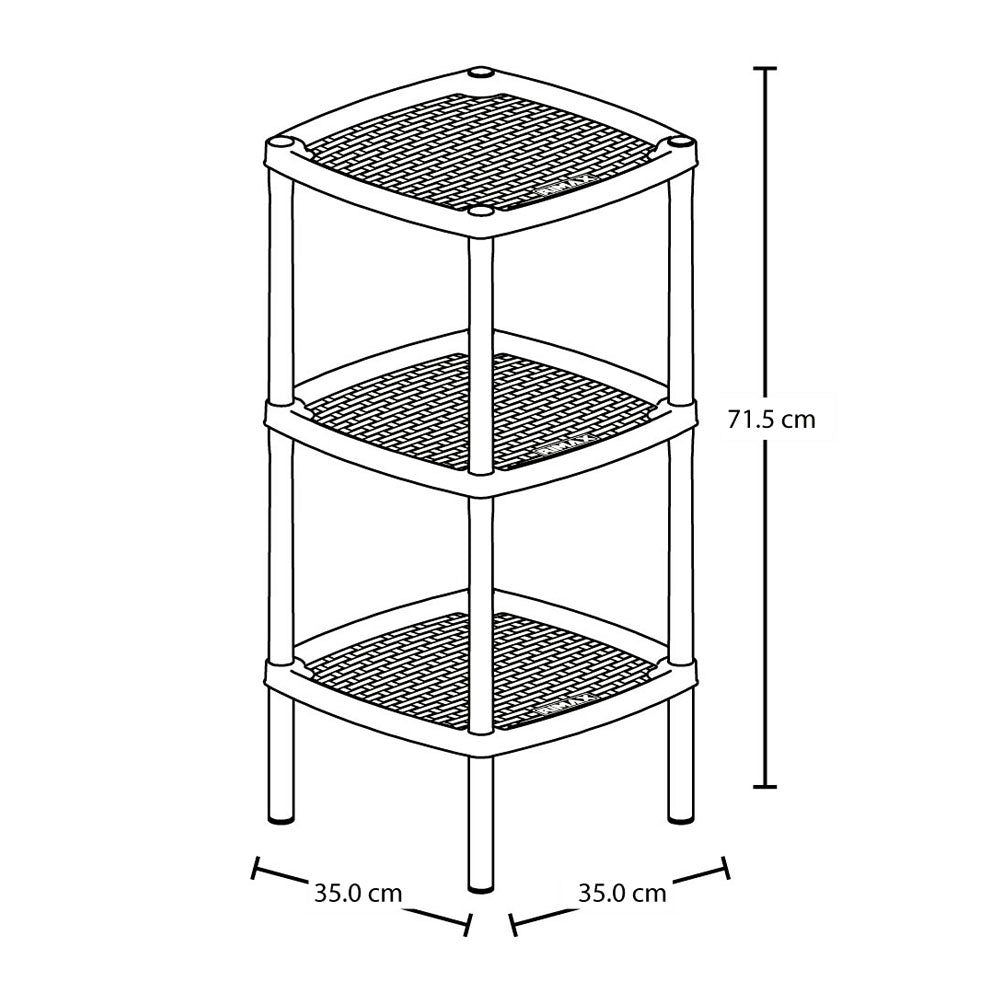 Mesa Multiusos Cuadrada de 3 Niveles Taupe