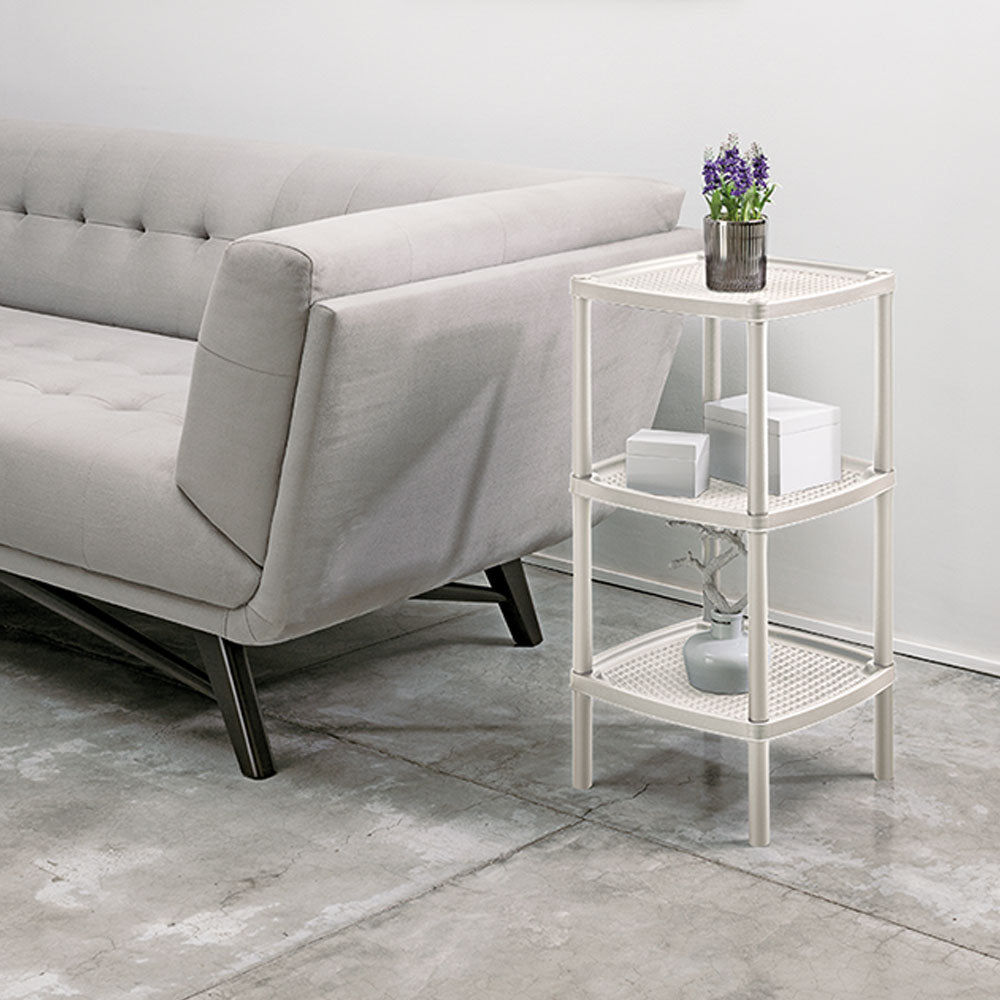Mesa Multiusos Cuadrada de 3 Niveles Taupe