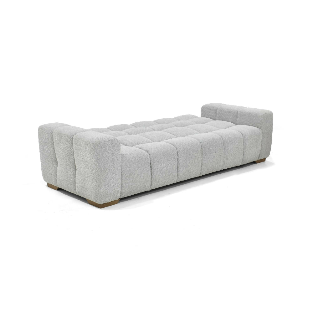 Sofa Cama Miami Reclinable 3 Posiciones 228x91x78 Tela Plata Matiz Caoba