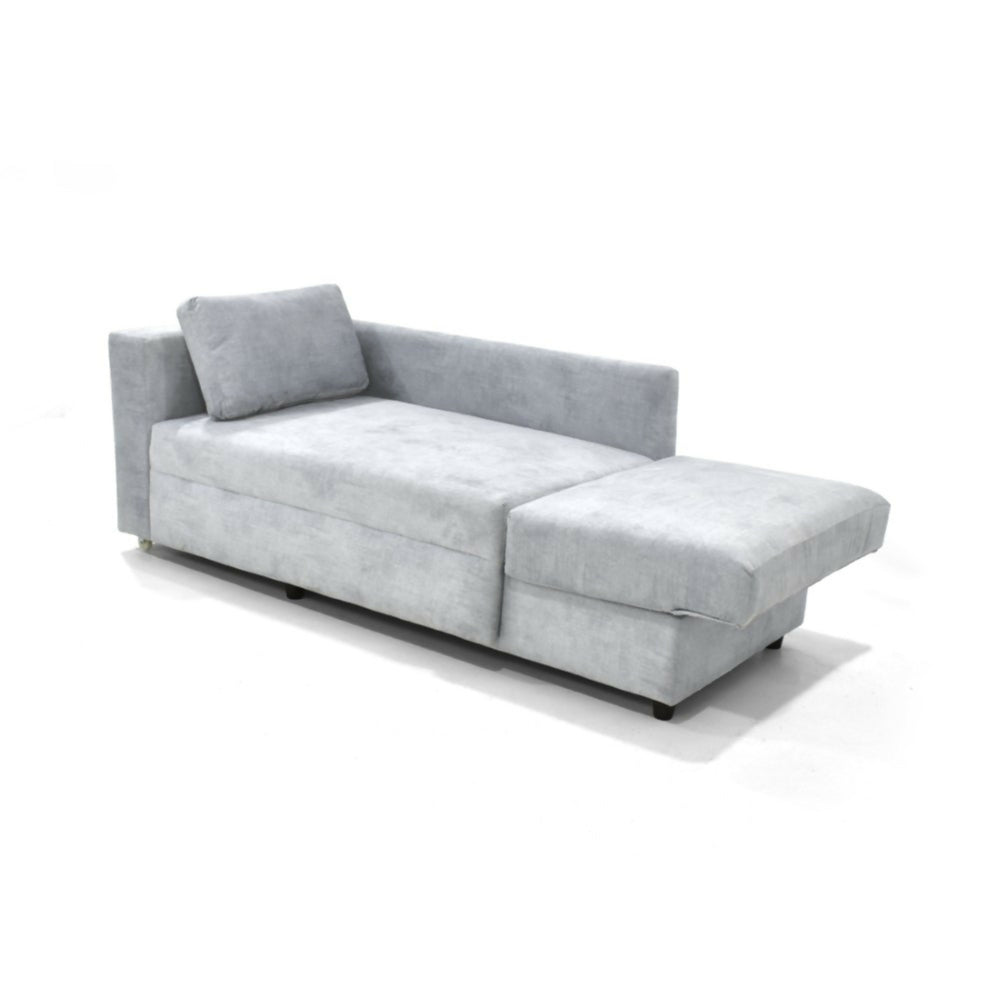 Sofa Cama Baxter 160x80x68 Con Baul Tela Plata