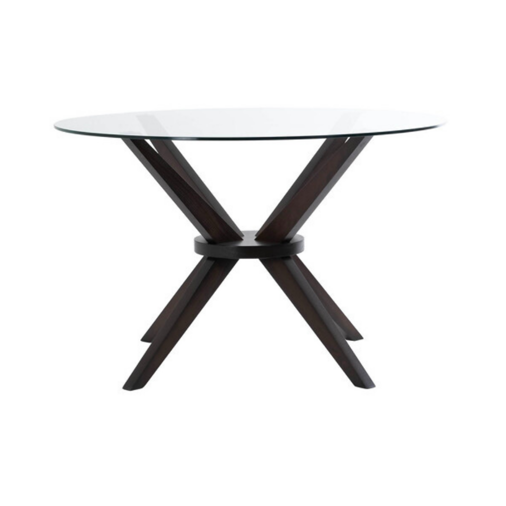 Juego de comedor 4 Puestos Redondo Cedro Vidrio Wengue Elliot