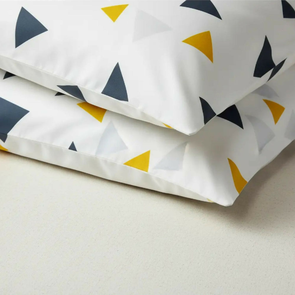 Juego de Sábanas Cama Queen 300 Hilos 100% Algodón Diseño Origami Geométrico