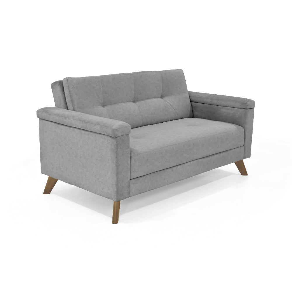 Sofa Carter 2 Puestos 150x83x84 Tela Gris