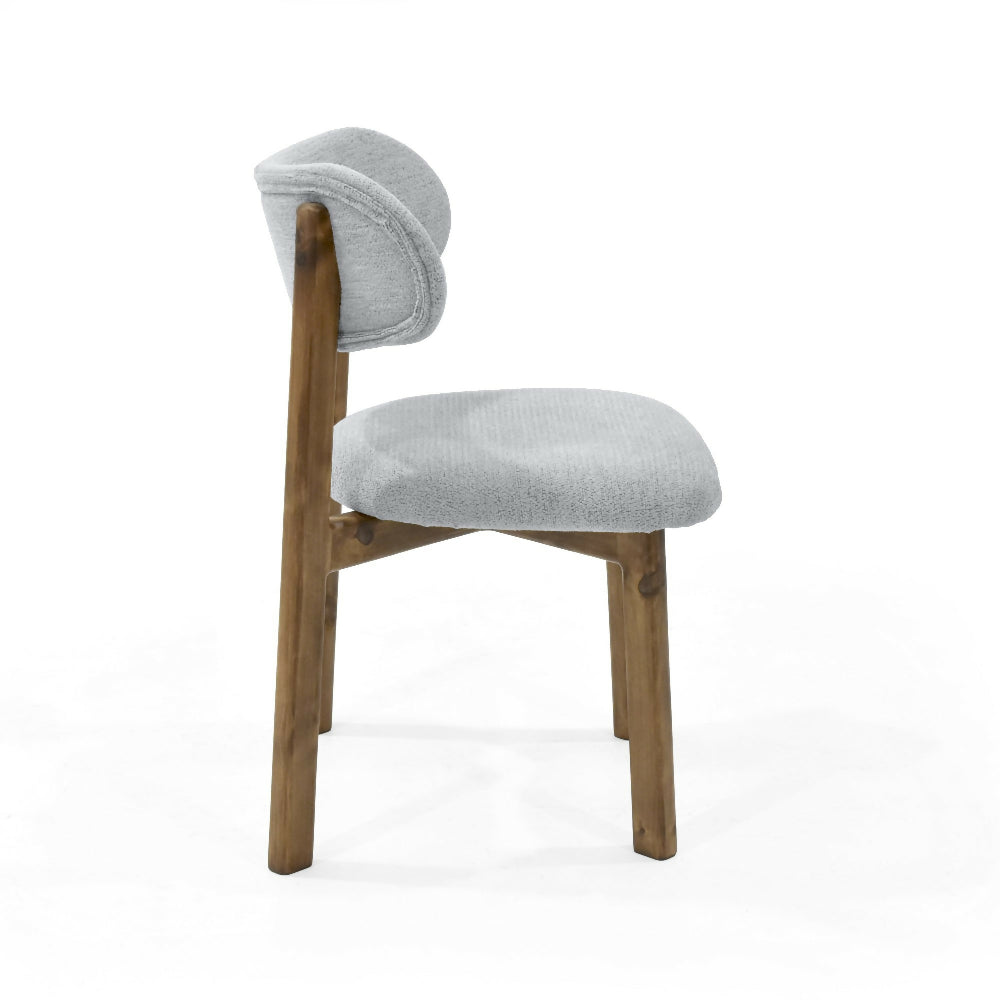 Silla de Comedor Saudi 58x50x82 cm Tela plata