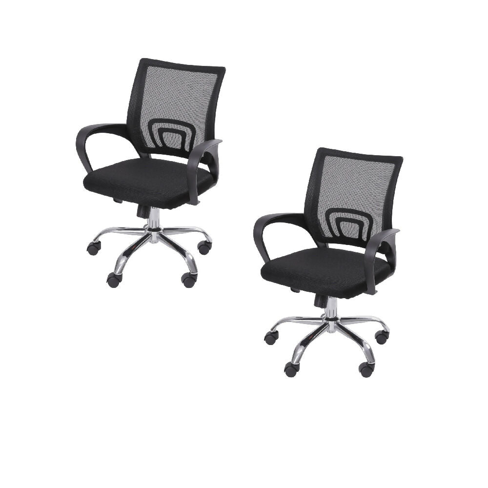 Kit por 2 Silla para Oficina Escritorio - Negro