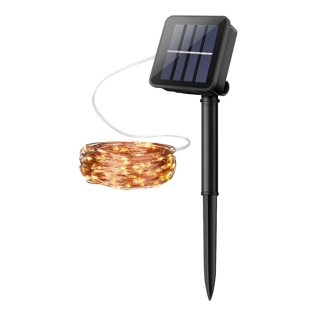 Serie LED Decorativa de 22 m con Panel Solar, para Exterior