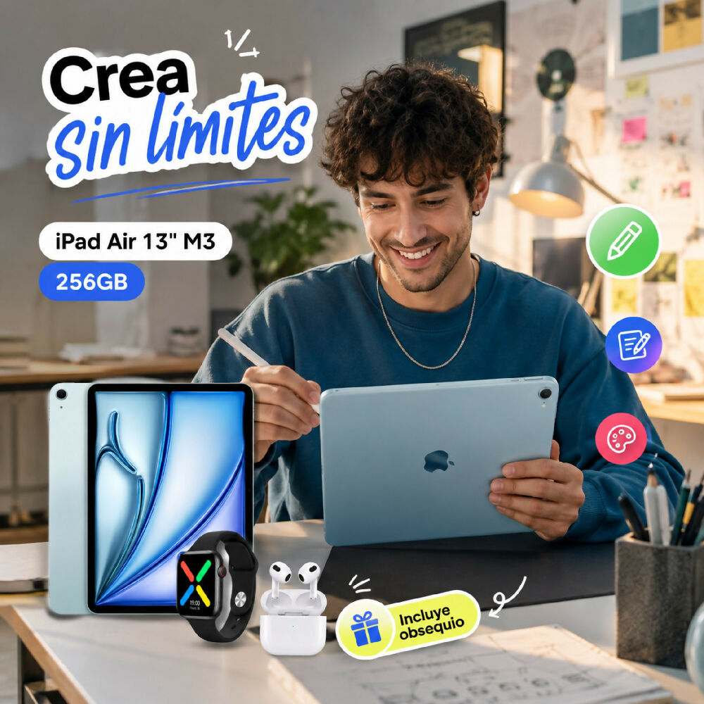 Tablet Apple iPad Air 13'' M3 256gb Diseño UltraDelgado Celeste + Obsequio