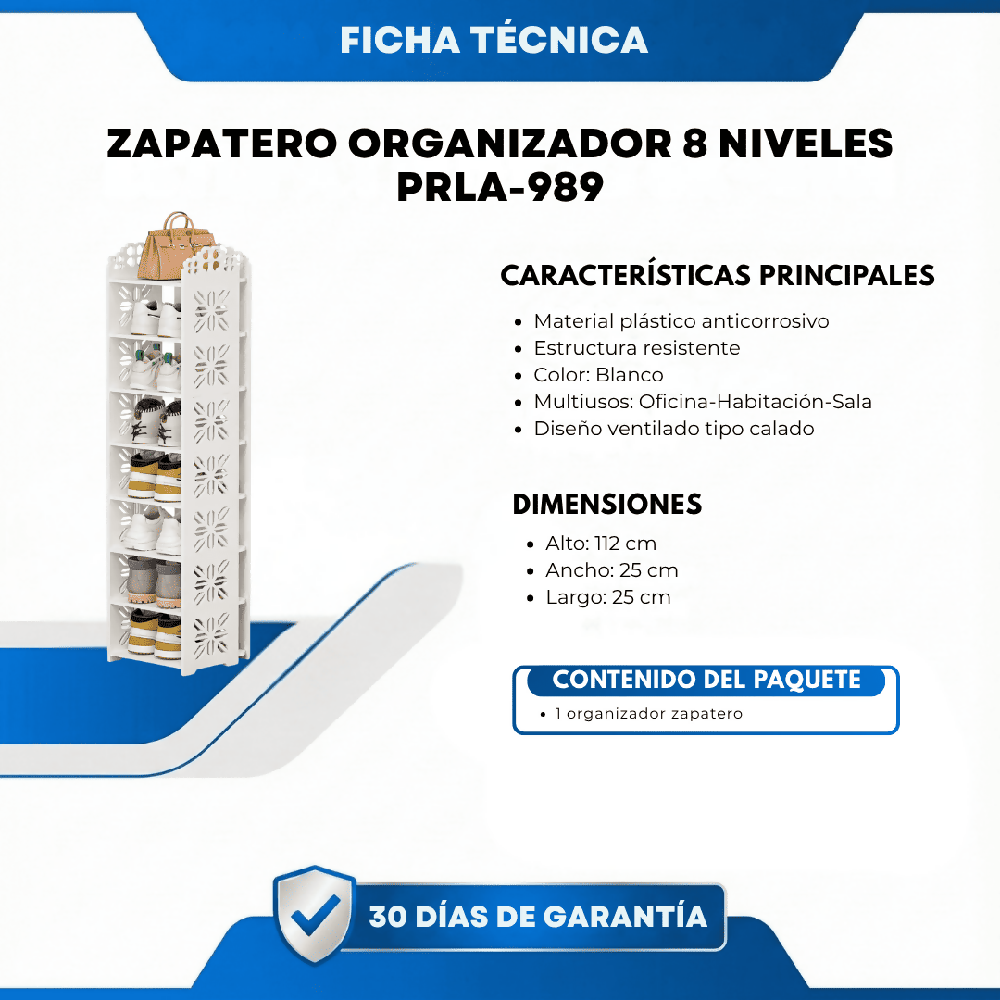 Zapatero Organizador 8 Niveles Mueble Para Calzado Ahorra Espacio Con Diseño Vertical