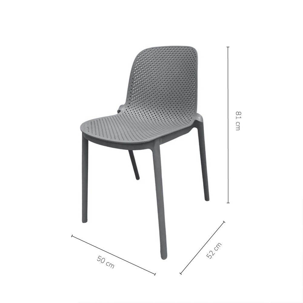 Silla Plástica Vera Gris Oscuro, Gris Oscuro