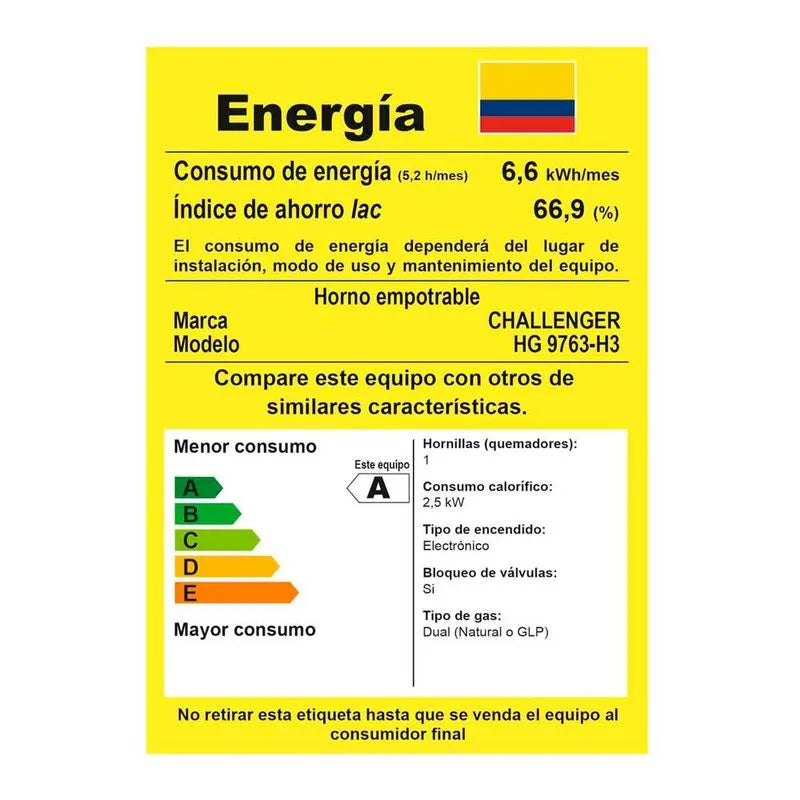 Horno Empotrar Mixto Inox 68lts 76cm 220v Challenger Hg9763