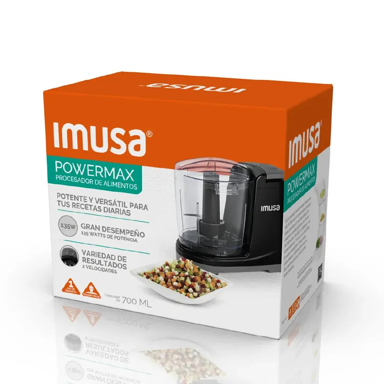Procesador de Alimentos Imusa Powermax Picatodo, Negro