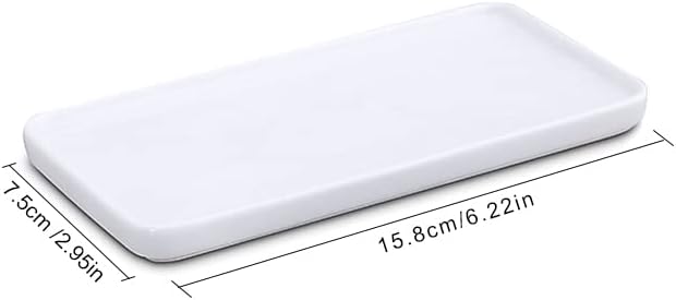 Bandeja de tocador de cerámica rectangular pequeña, bandeja de bañera,...