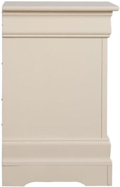 Glory Furniture Louis Phillipe - Mesita de noche con 2 cajones, color beige