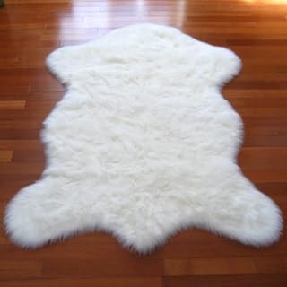 Alfombra de piel sintética suave y sedosa, 2 x 4 pies, alfombra negra esponjosa...