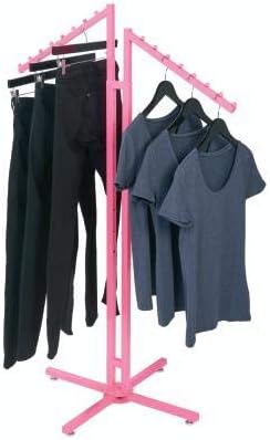 SSWBasics Estante de exhibición de ropa de 2 vías rosa intenso - Elegante...