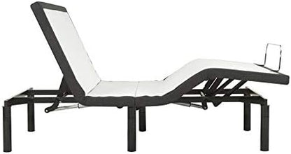 Colchón King dividido de tela moderna y metal de 8 pulgadas y cama P en blanco