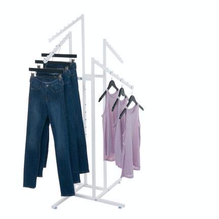 SSWBasics Perchero blanco de 4 vías con brazos inclinados - Perchero resistente...