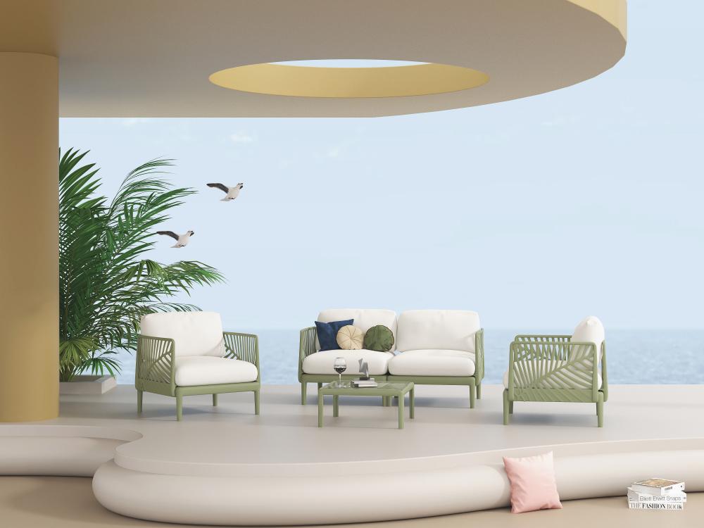 Sala de Exterior Astratto, Verde Olivo