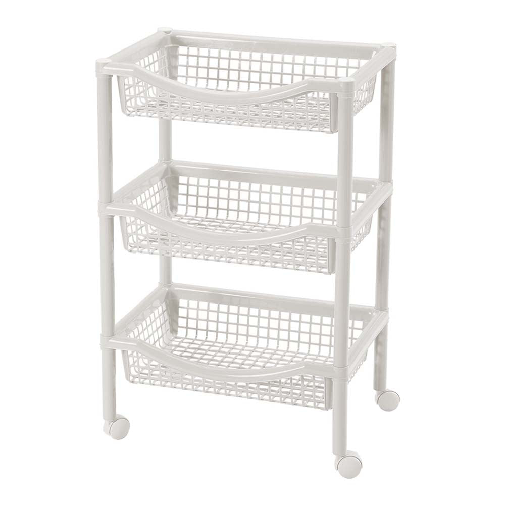 Canasta Móvil Rectangular de 3 Niveles Blanca