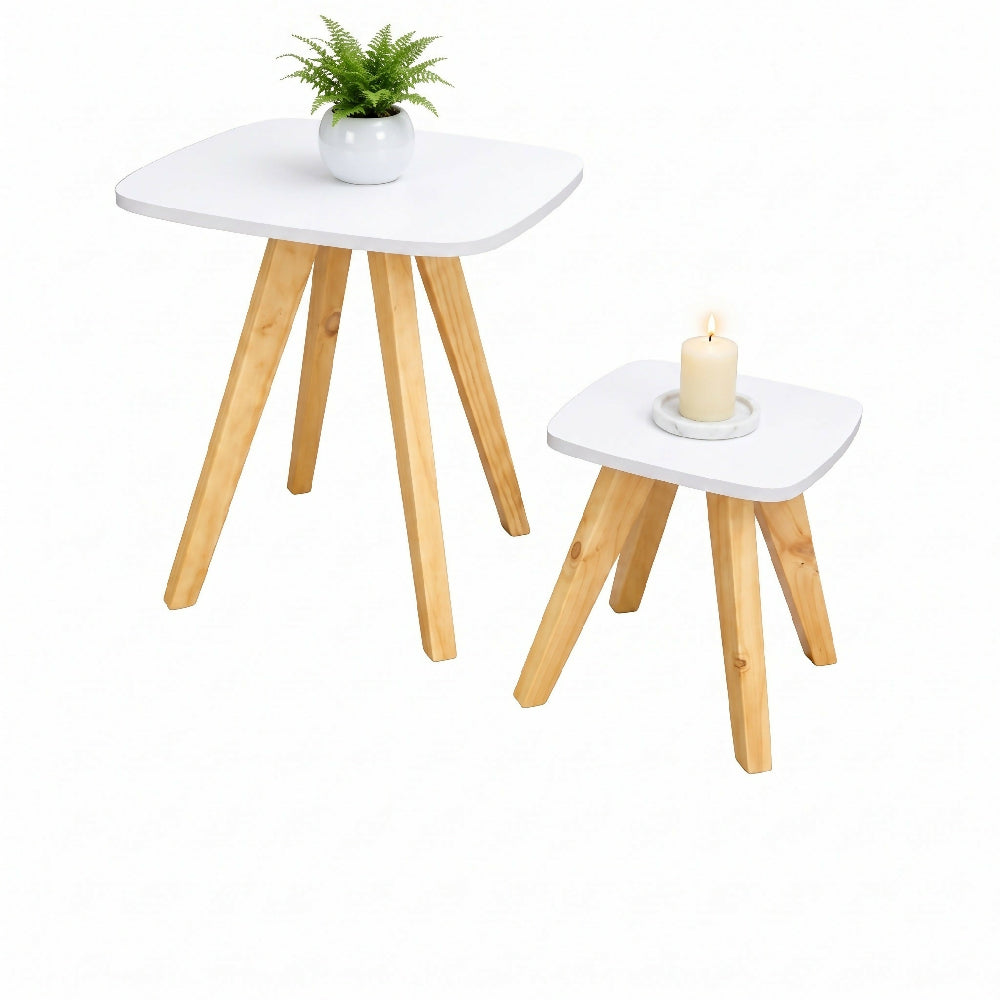 Mesa Auxiliar Nórdica Cuadrada - Set x 2 - Pequeña & Grande