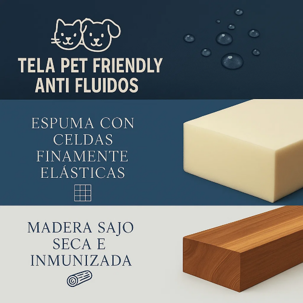 Sofá en L Derecho Prince Tela pet friendly Antifluidos Beige 4 Puestos 290x75x70