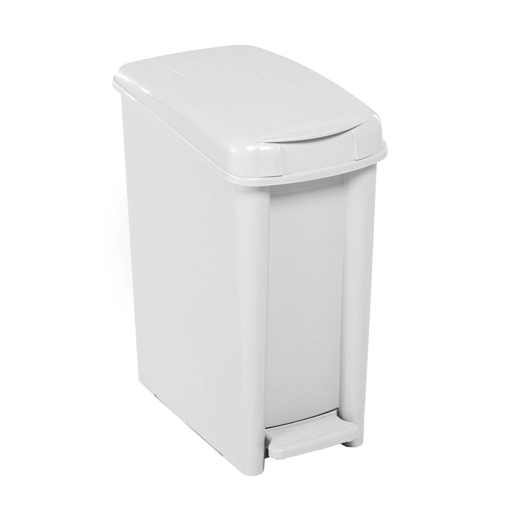 Basurero Pedal Delgado 10 Litros Blanco vm
