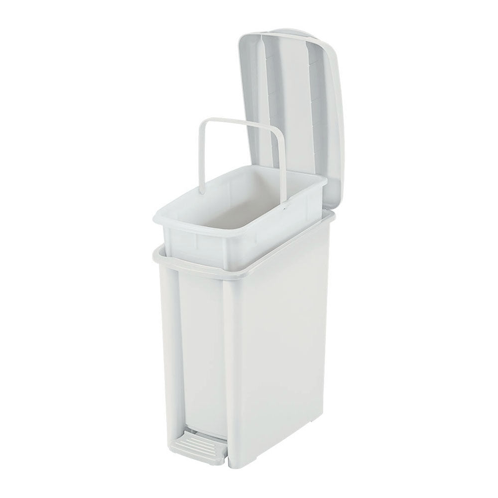 Basurero Pedal Delgado 10 Litros Blanco vm