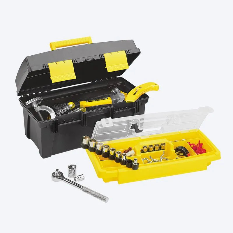 Caja Herramientas 16" Bandeja Organizadora Negra