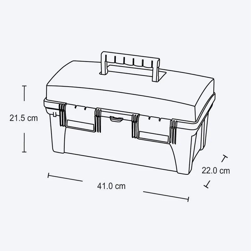 Caja Herramientas 16" Bandeja Organizadora Negra