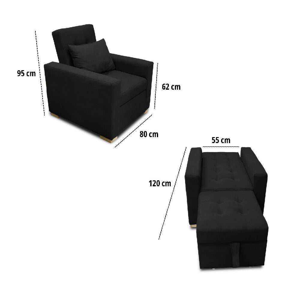 Poltrona Mood Multifuncional Reclinable negro