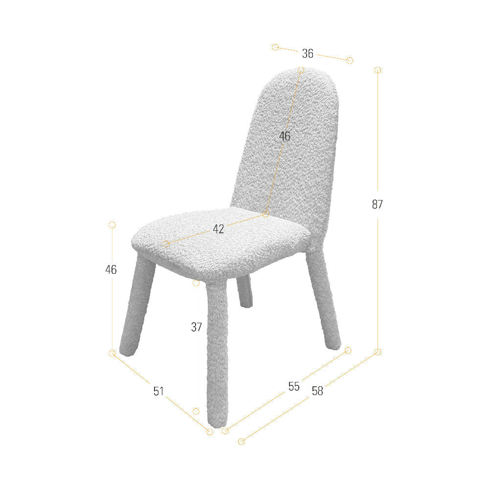 Silla de Comedor Mollen 51x58x87 Tela Beige