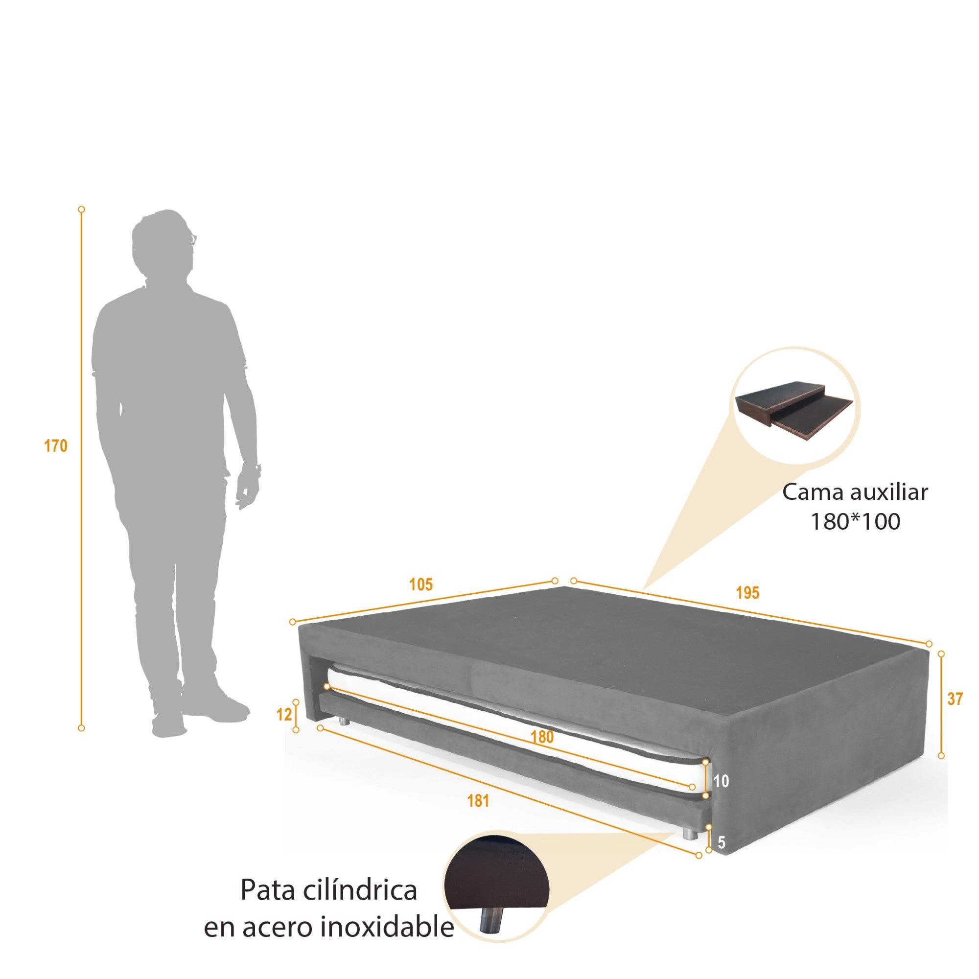 Set Camanido Infantil Suecia Negro con Colchoneta