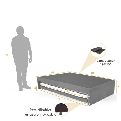 Set Camanido Infantil Suecia Negro con Colchoneta