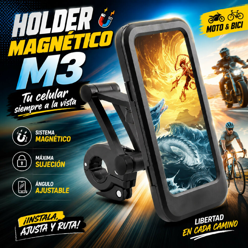 Soporte Holder M3 Para Celular Moto Y Bicicleta Con Rotación 360°