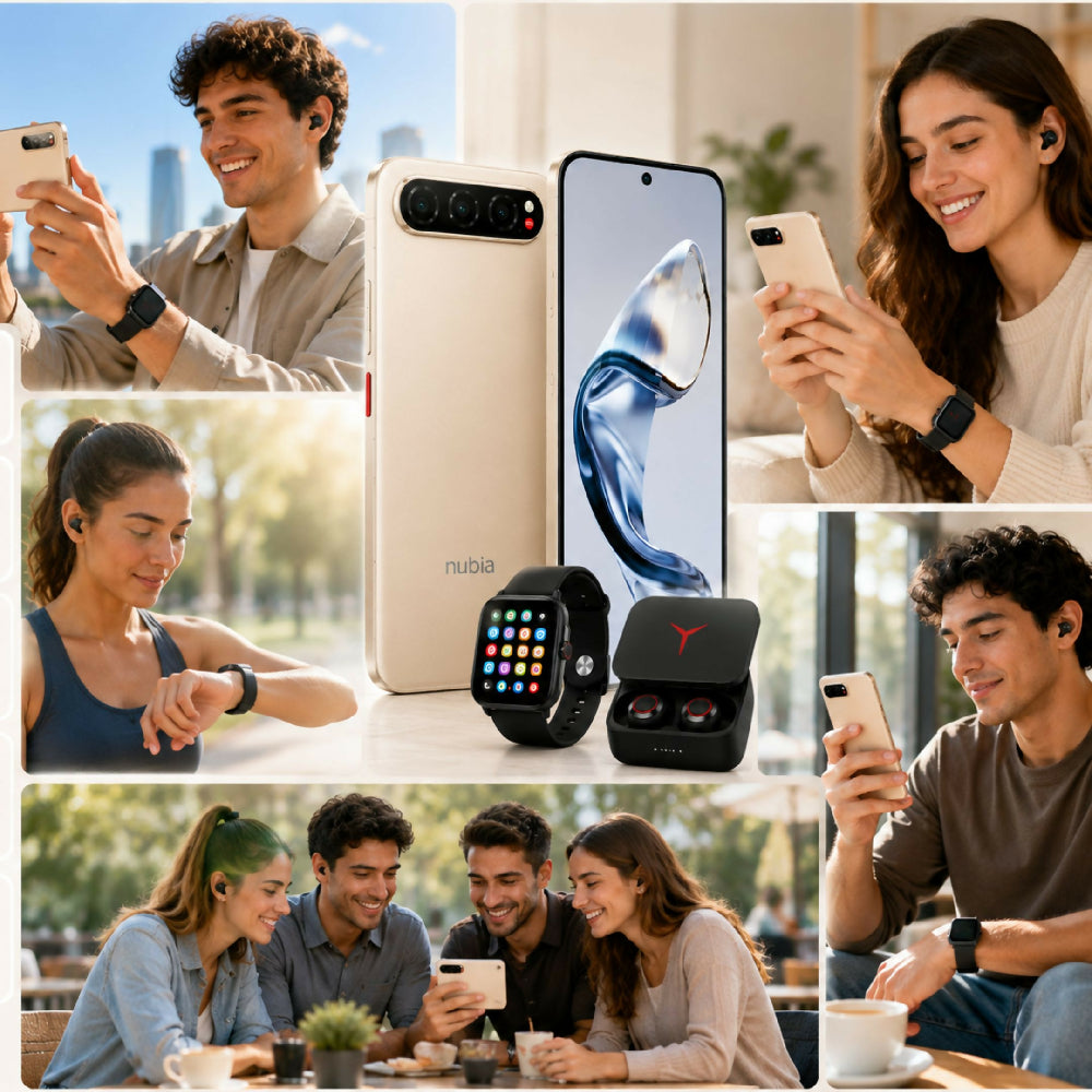Celular Nubia Air 5G 256GB Combo Negro Con Smartwatch Y Audífonos Gratis