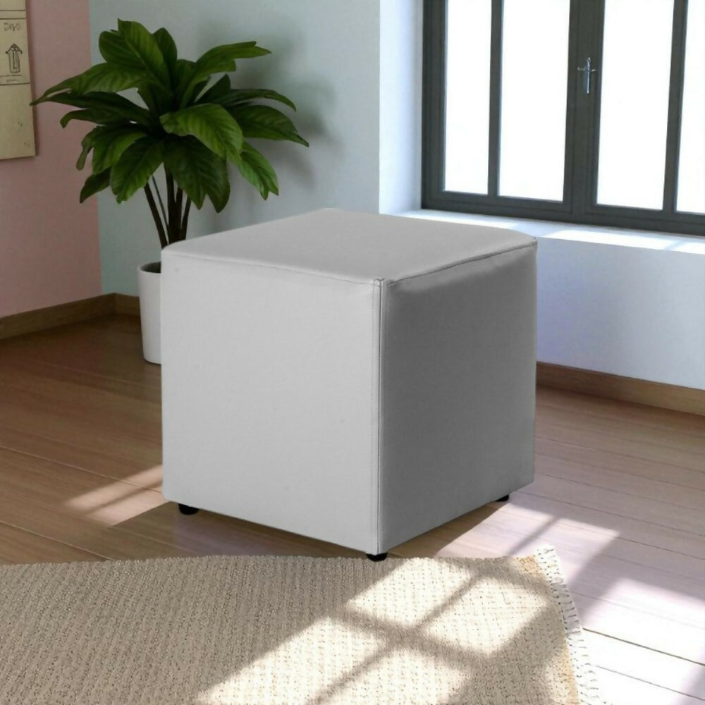 Puff Decorativo 40x40 Plata Ambi