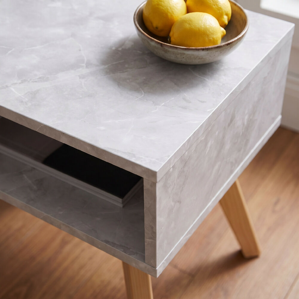 Mesa de Centro Nórdico Mármol  Mesa Auxiliar