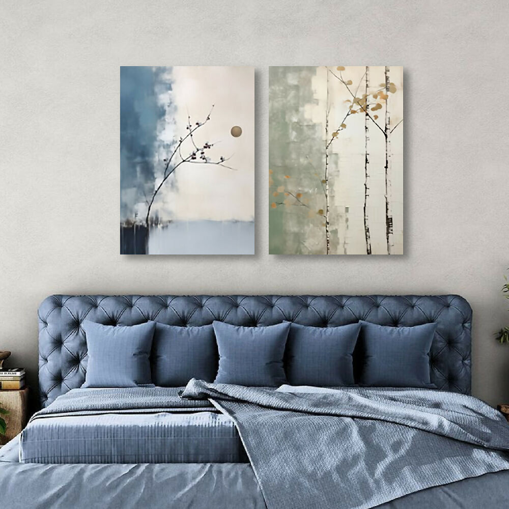 Cuadro Diptico Canvas Wabi 70 X 50 X 2 Cms