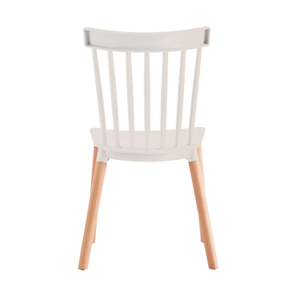 Kit de Dos Sillas Jeicob, Blanco y Café claro, cómodo asiento y patas en madera
