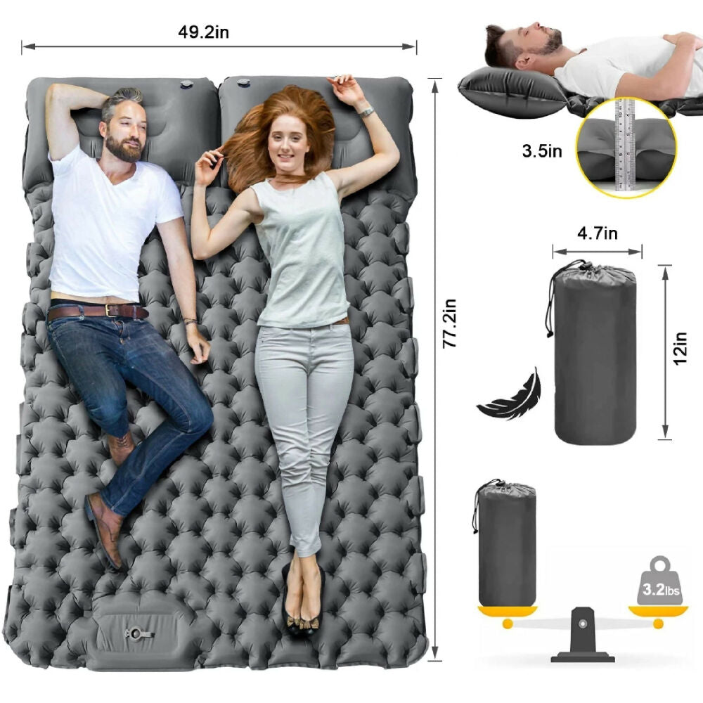 Colchón Autoinflable Doble Para Acampar Con Bomba Eléctrica