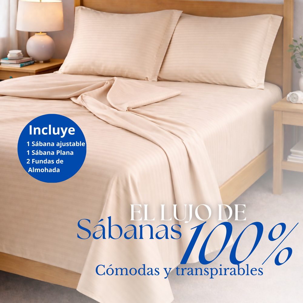 Juego de sabanas king beige