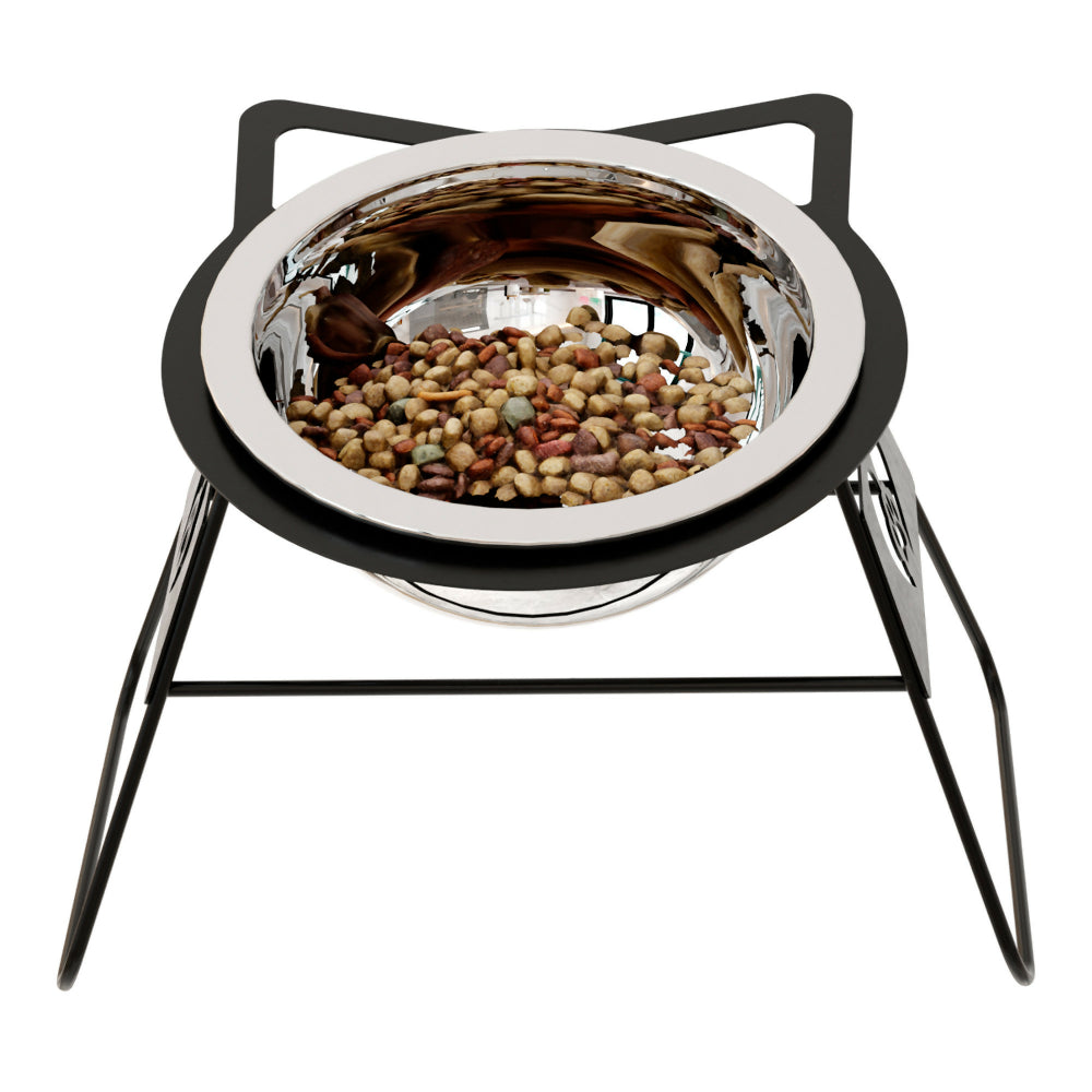 Comedero Para Gatos Elevado Con Bowl Acero Inoxidable Rejiplas