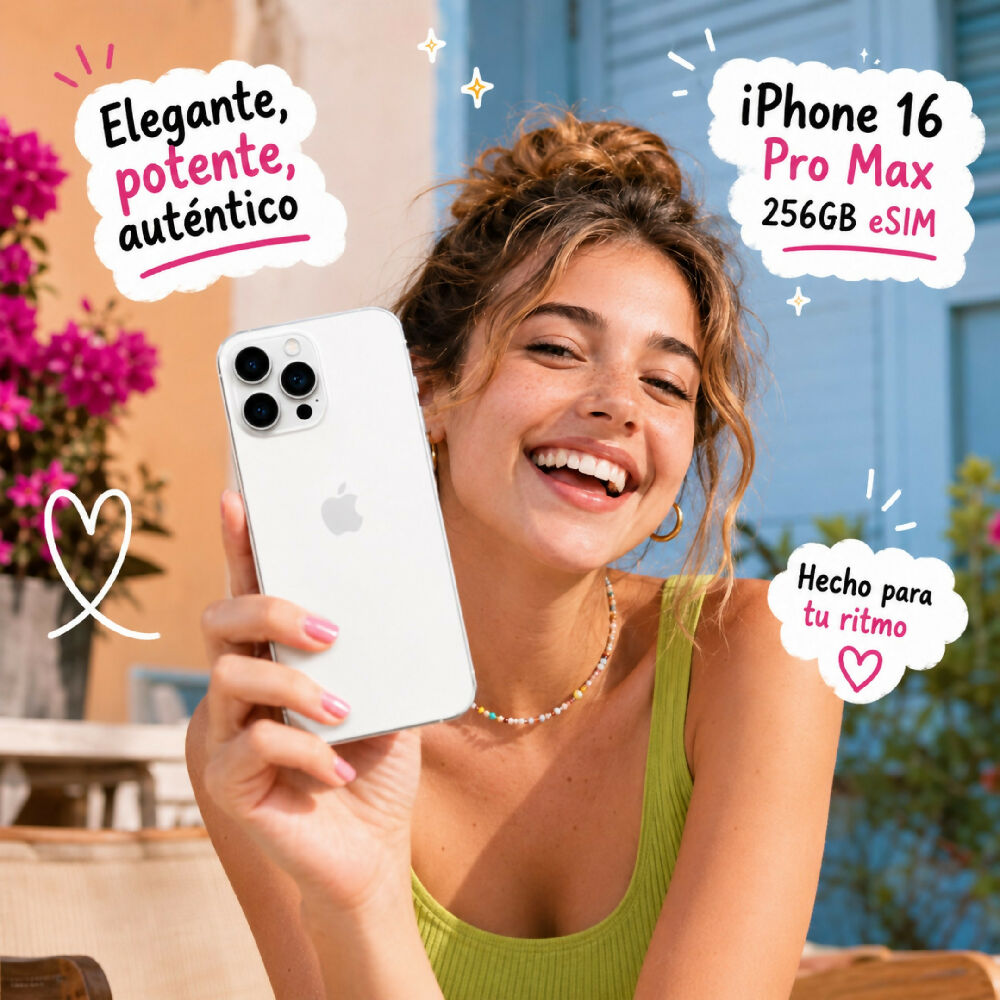 Celular Apple IPhone 16 Pro Max 256gb ESim + Obsequio Vidrio Templado Y Forro Blanco