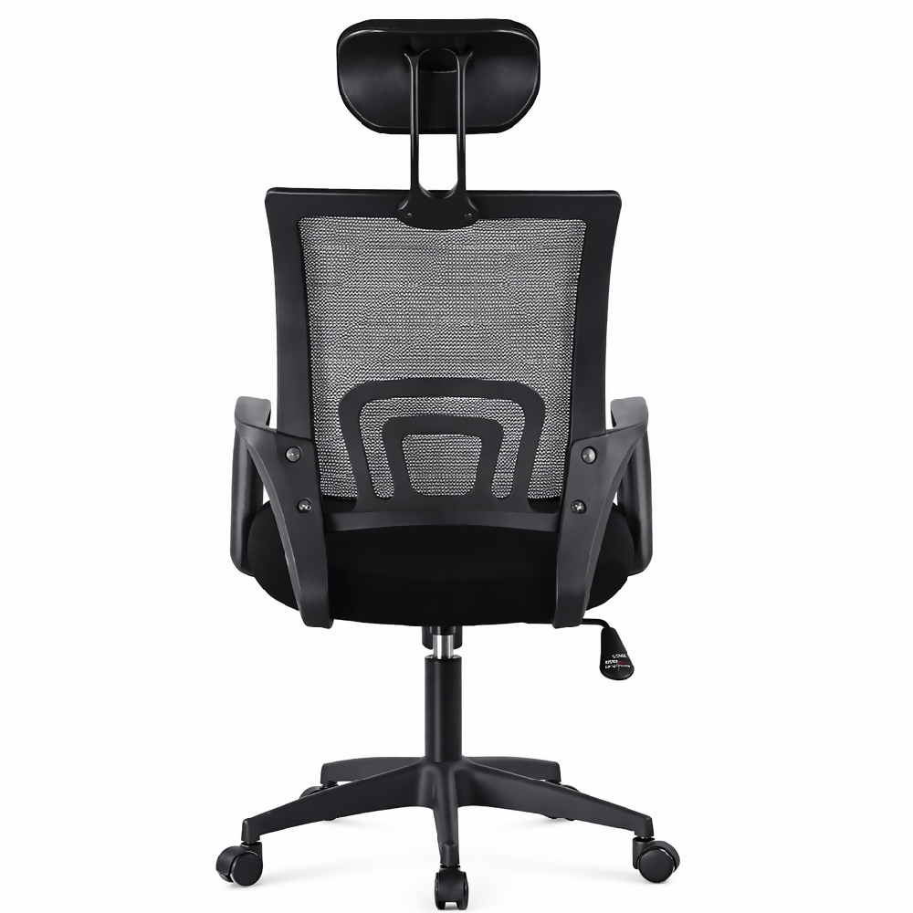 Silla Ergonomica Oficina Malla Con Cabecero Negra