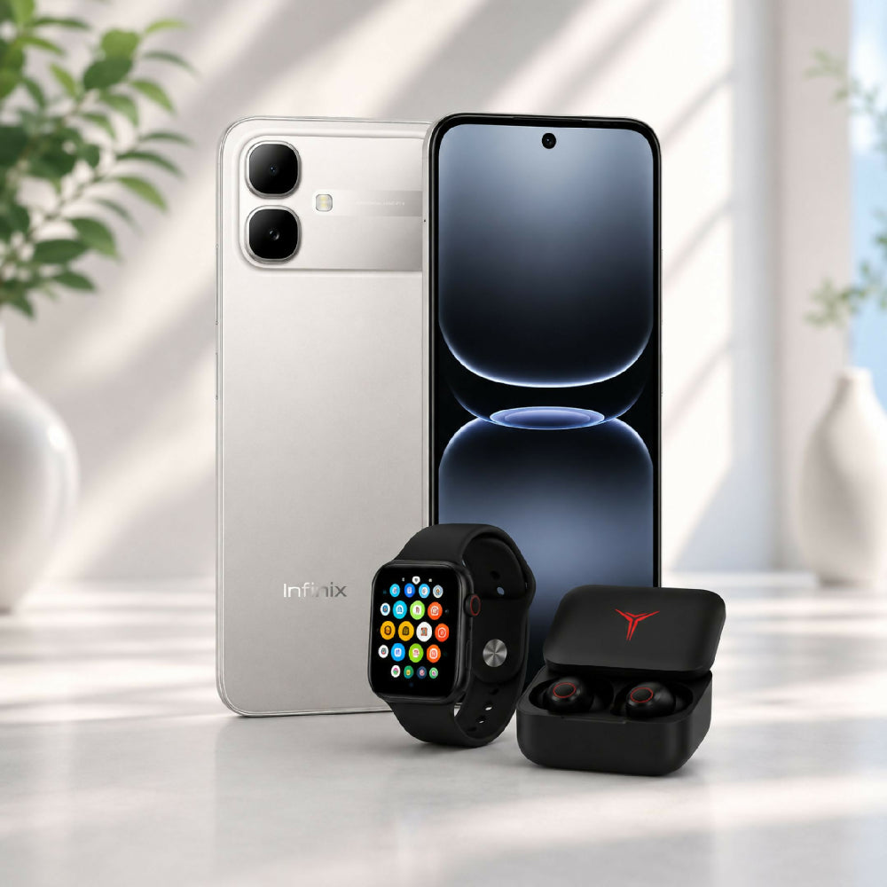 Celular Infinix Smart 20 256GB 4GB RAM Blanco + Audífonos Y Reloj Obsequio